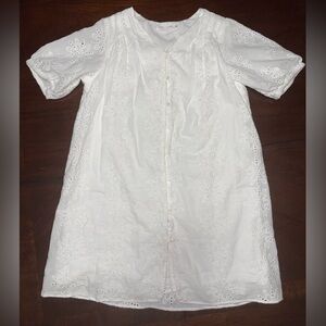 Zara white embroidery cotton dress size 11-12 EXCELLENT